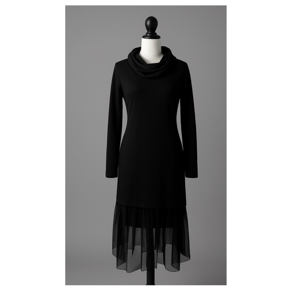 Elegant Black Asymmetrical Dress/tunic